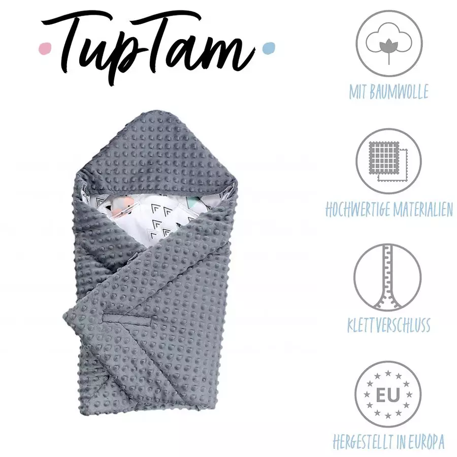 TupTam Baby Winter Einschlagdecke für Babyschale Wattiert mint