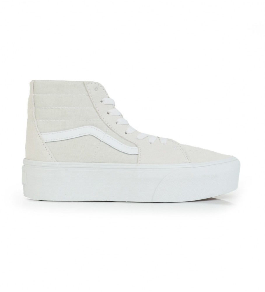 Tênis Vans UA Sk8-Hi Tapered Stackform em camurça cinza claro
