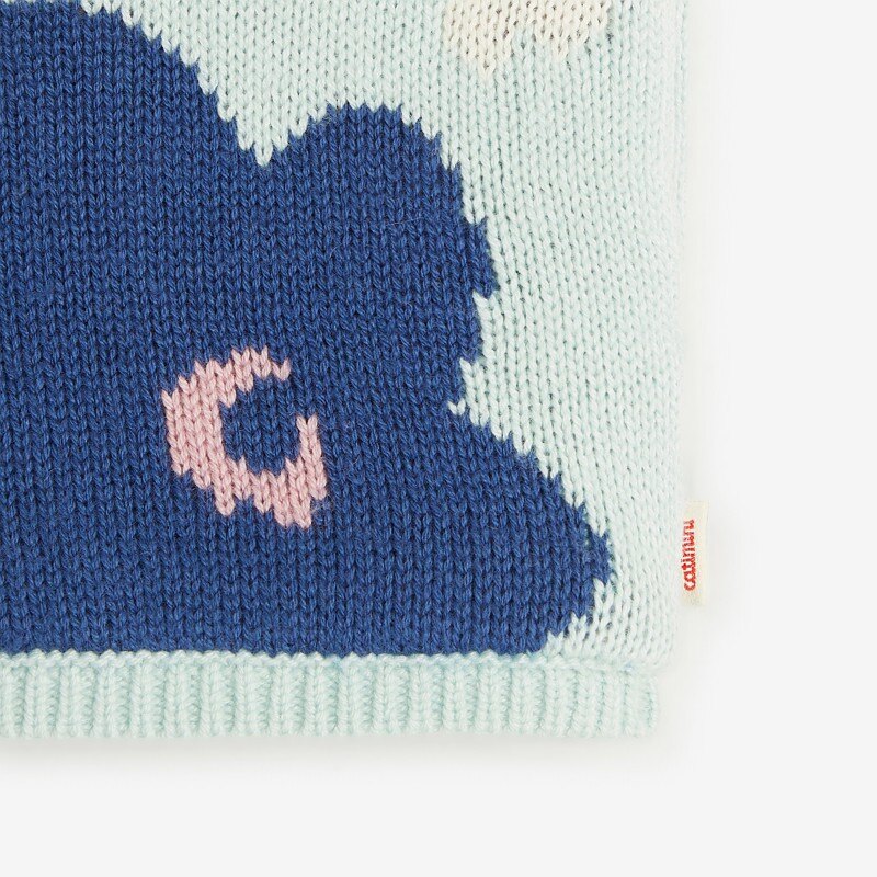 Snood bébé fille coloré et imprimé floral en tricot bleu Catimini Bleu