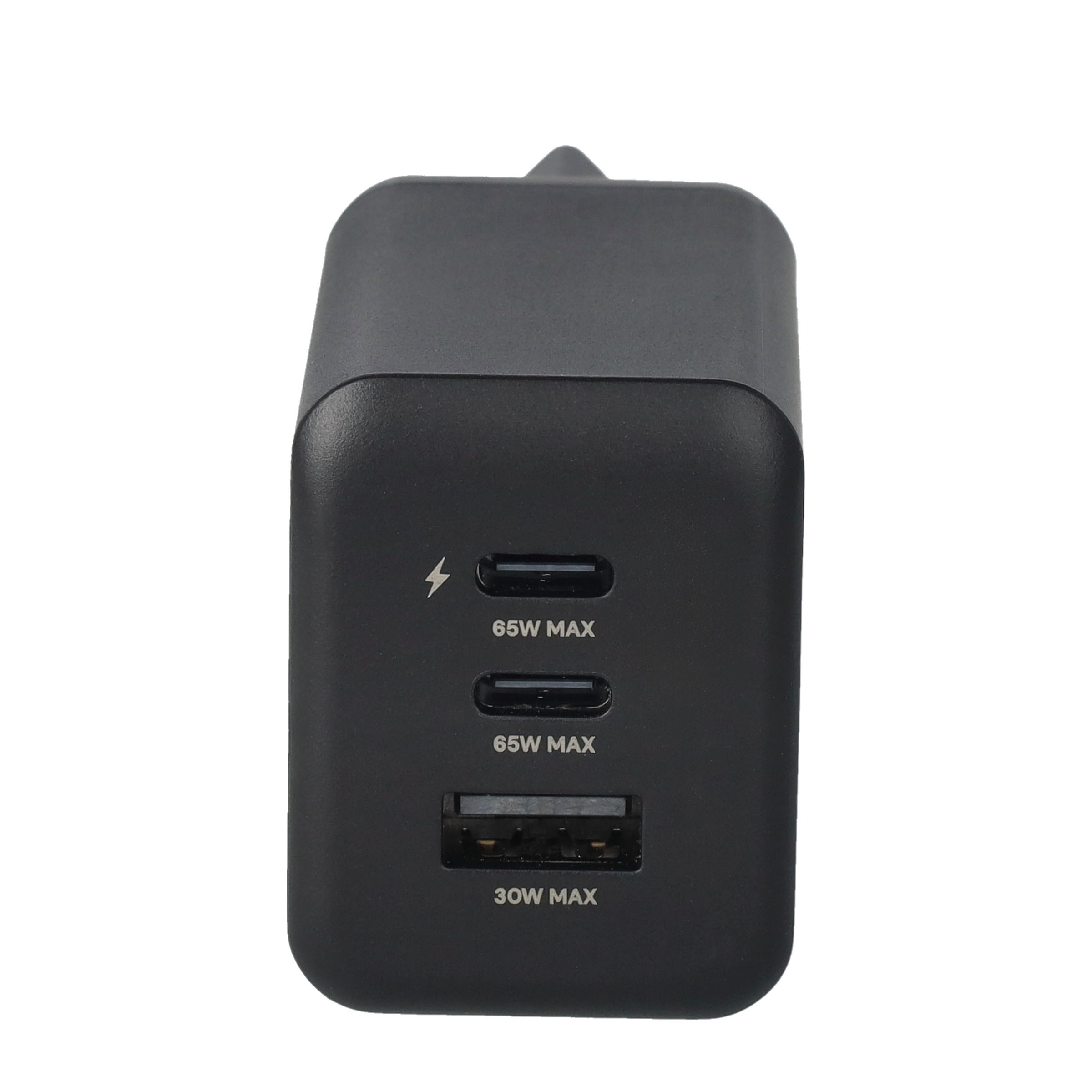 (65W) Dual USB C / 1x USB A GaN Ladegerät Netzteil Fast Charger Qualcomm Quick Charge 3.0 Recycled (ACCHAR-404-WW1) - Schwarz