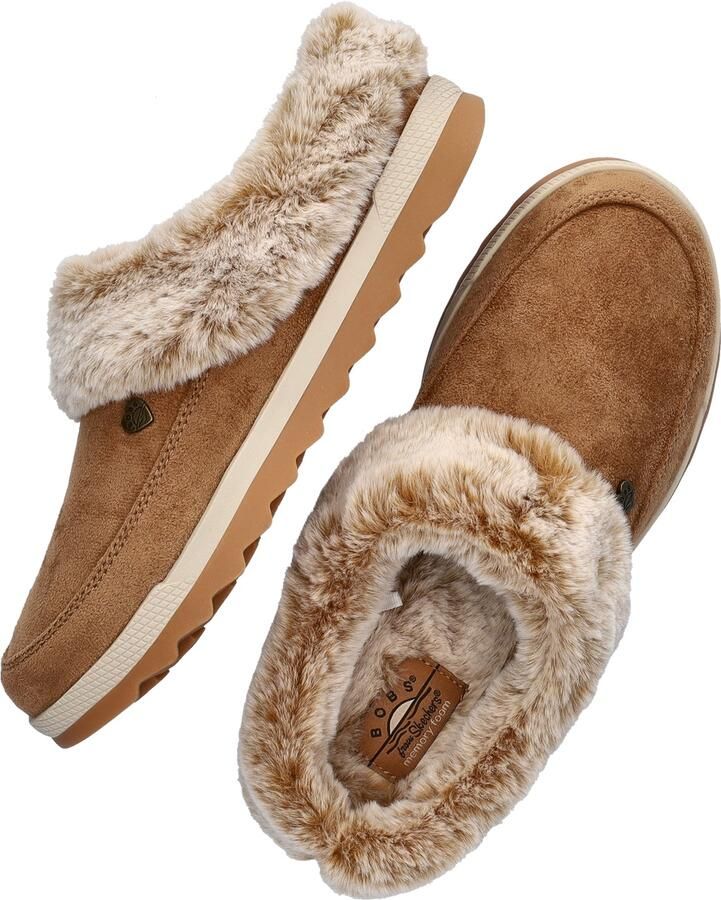 Bobs Bob's Skechers Cozy Chill dames pantoffels Cognac