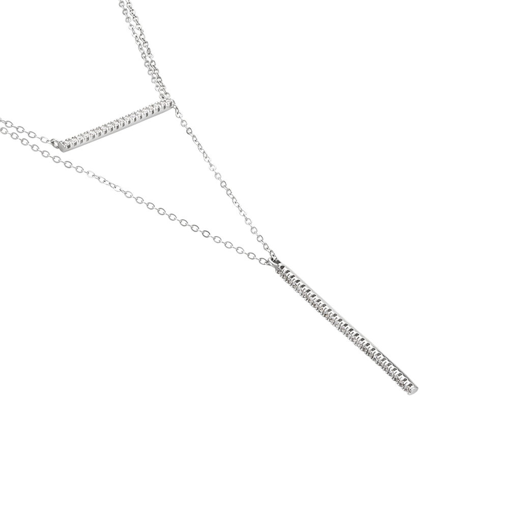 Collier Sharmaine Argent Blanc Oxyde De Zirconium