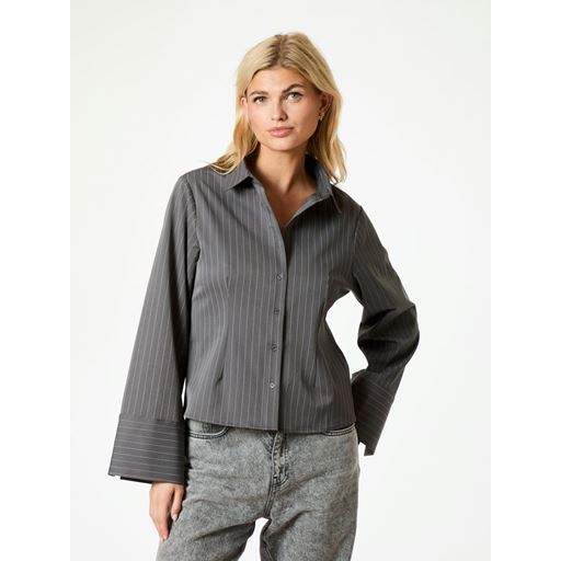 Neo Noir Rosa Pinstripe Skjorte, Grey, 36