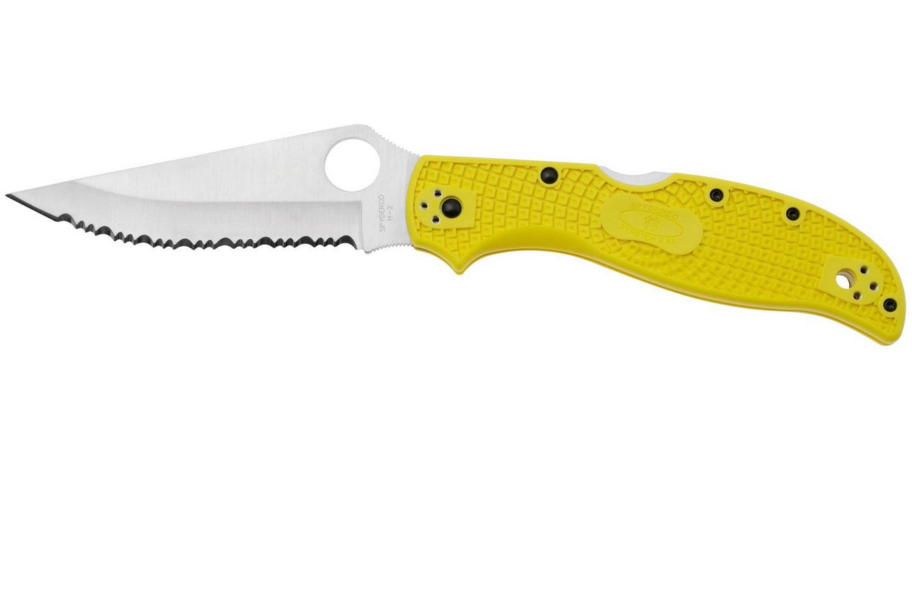 Spyderco Stretch 2 XL Salt H-2 C258SYL Yellow FRN, serrated zakmes