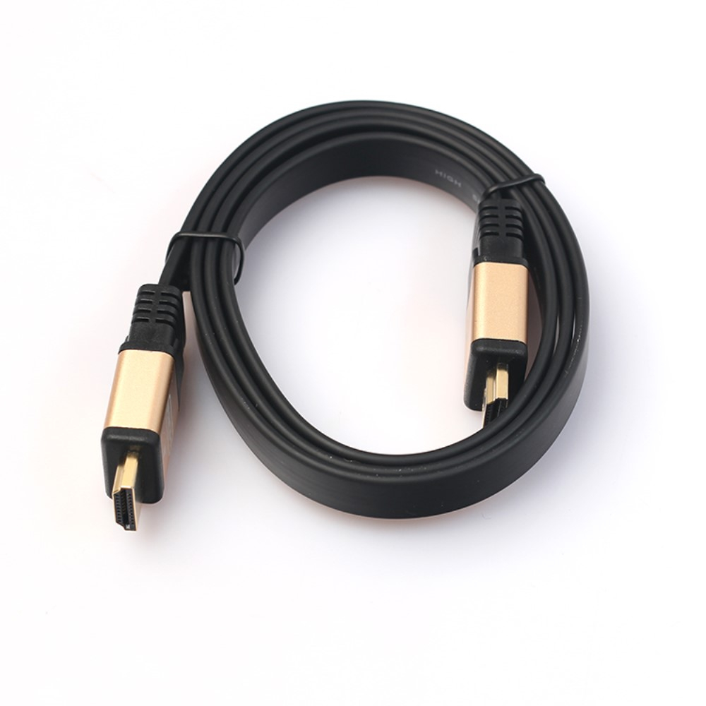 (3m) 4K Ultra HD HDMI 2.0 Flachband Kabel mit vergoldetem Stecker - Schwarz