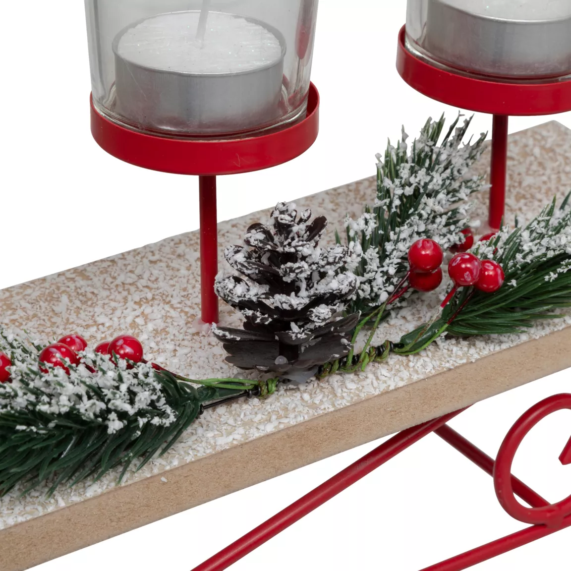 Luge en bois déco (35 x H19 cm) Photophores de Noël