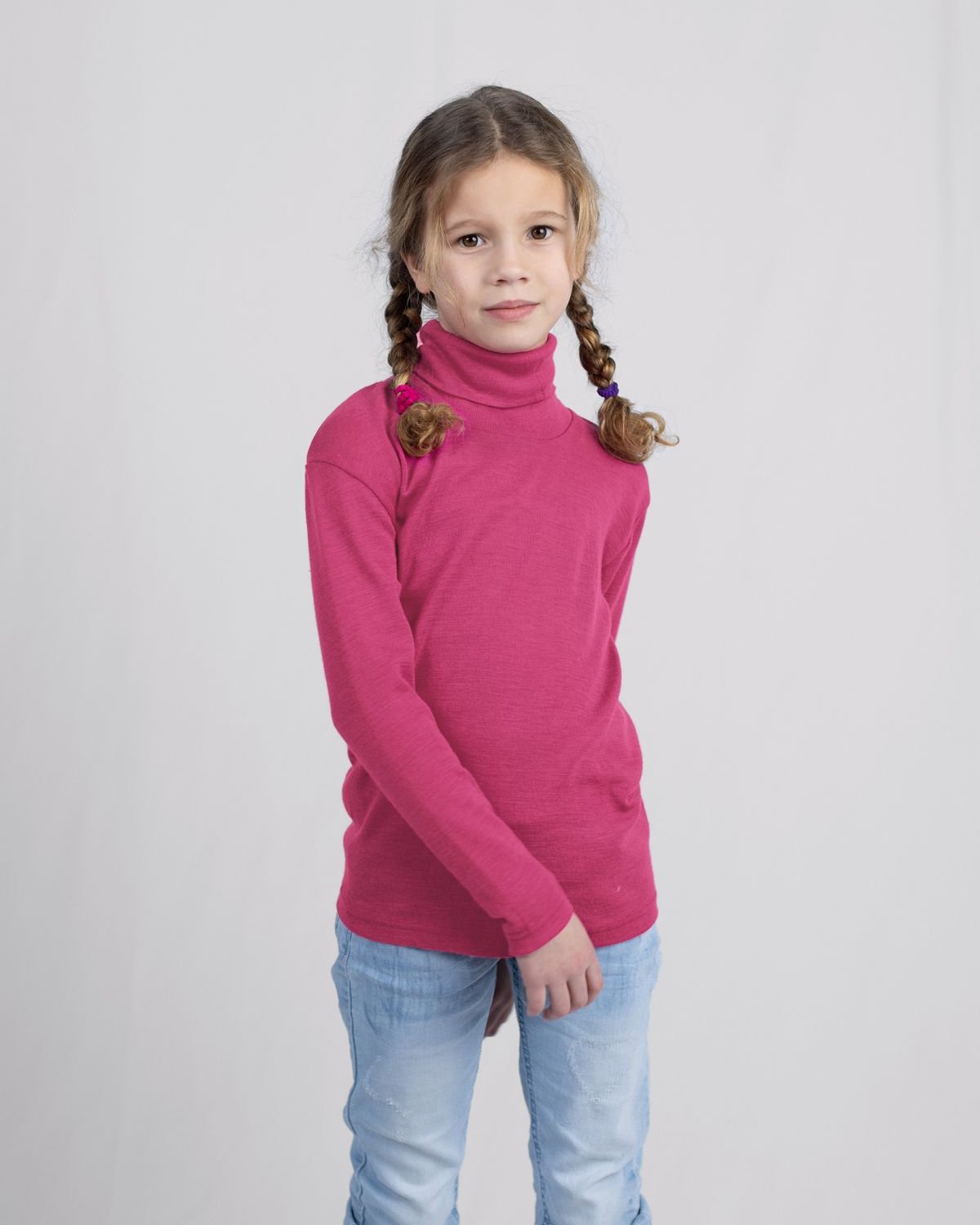 Ulltrøye med Turtleneck – 70% Merino 30% Silke – Ubehandlet Ull