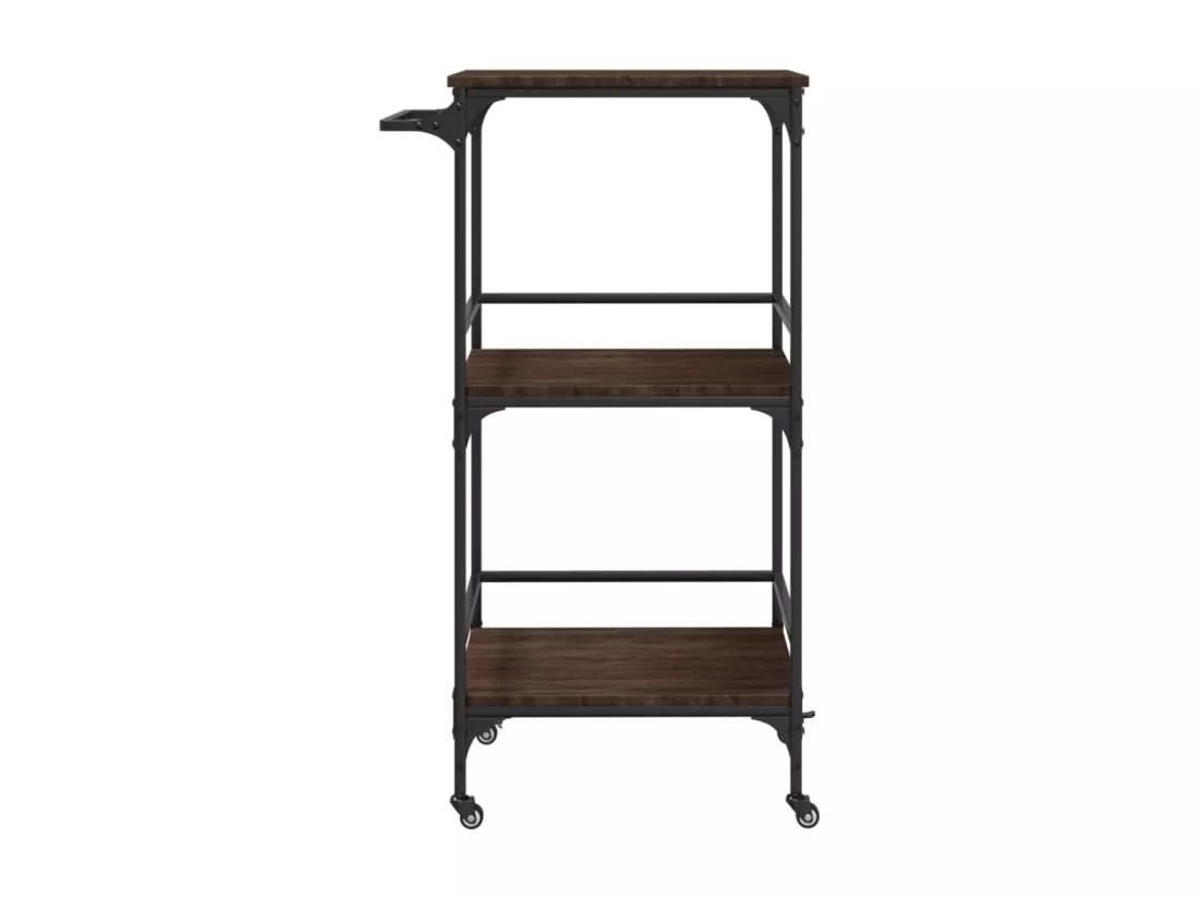 Chariot de cuisine chêne marron 60,5x50x105cm bois d'ingénierie