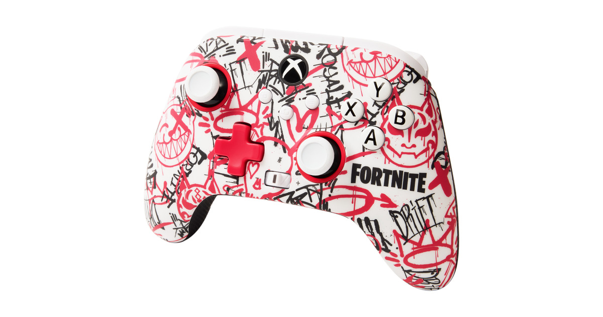 PowerASwitch WS Controller Fortnite  (Wit/rood, Xbox Series X|S, Xbox One, Windows)