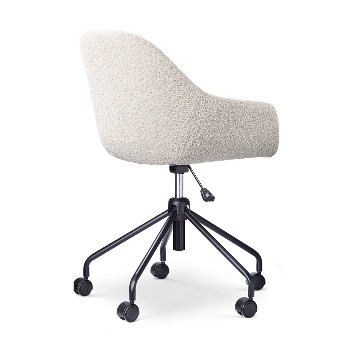 Bureaustoel Nout-Mae bouclé beige - zwart onderstel
