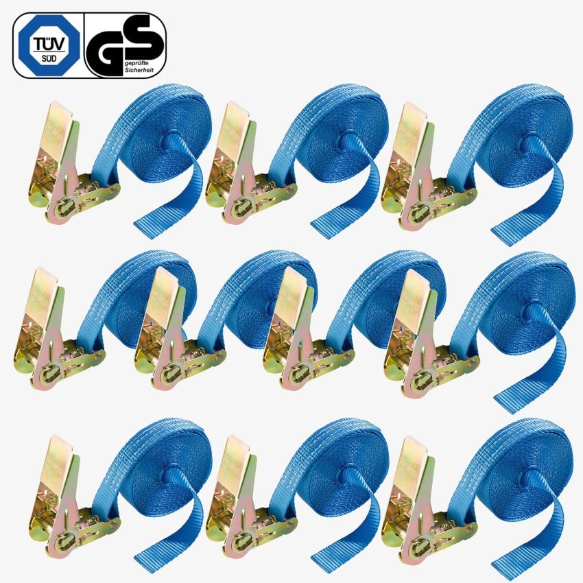 Spanngurt 6m, 25mm, einteilig, 0,8T, 10 Stück