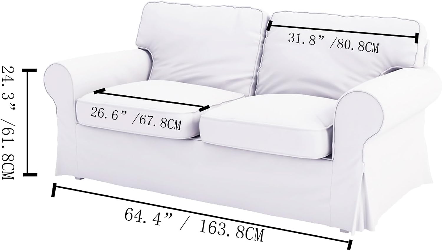 HomeTown Market Strapazierfähiger Sofabezug Ersatz kompatibel für IKEA Ektorp Sofa Cover. Slipcover nur. Sofa Nicht inbegriffen. (Polyester, Loveseat, Beige)