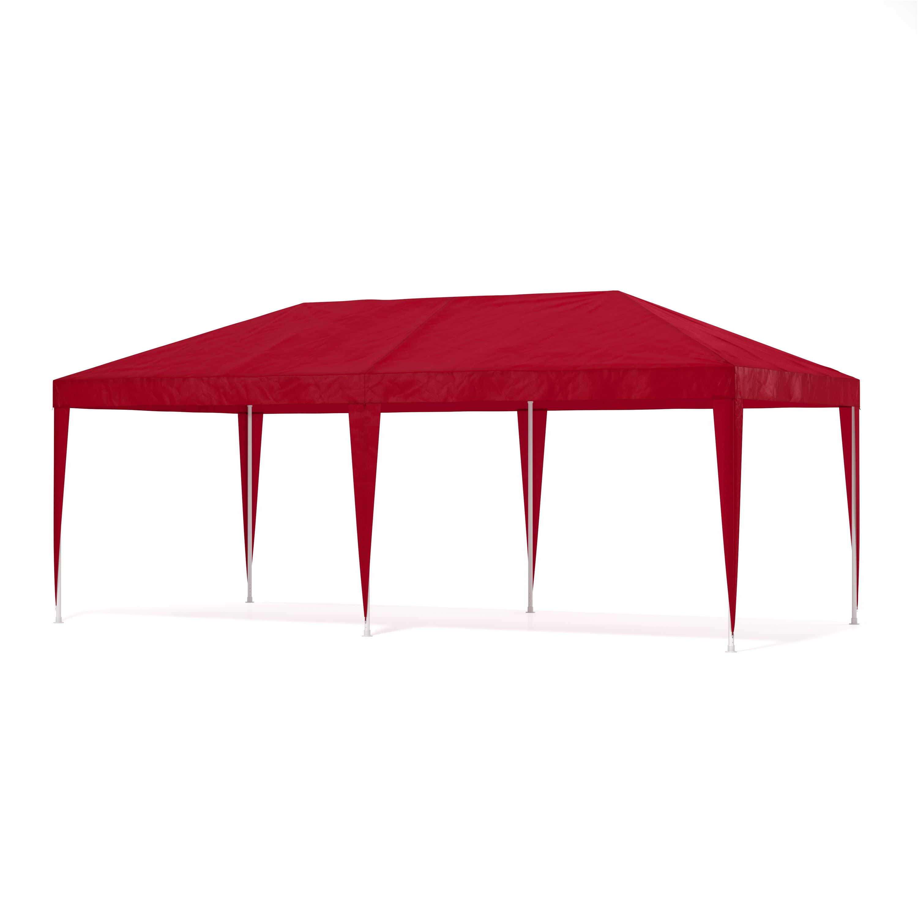Pavillon LINU 6 x 3 m rot inkl. 6 Seitenwände