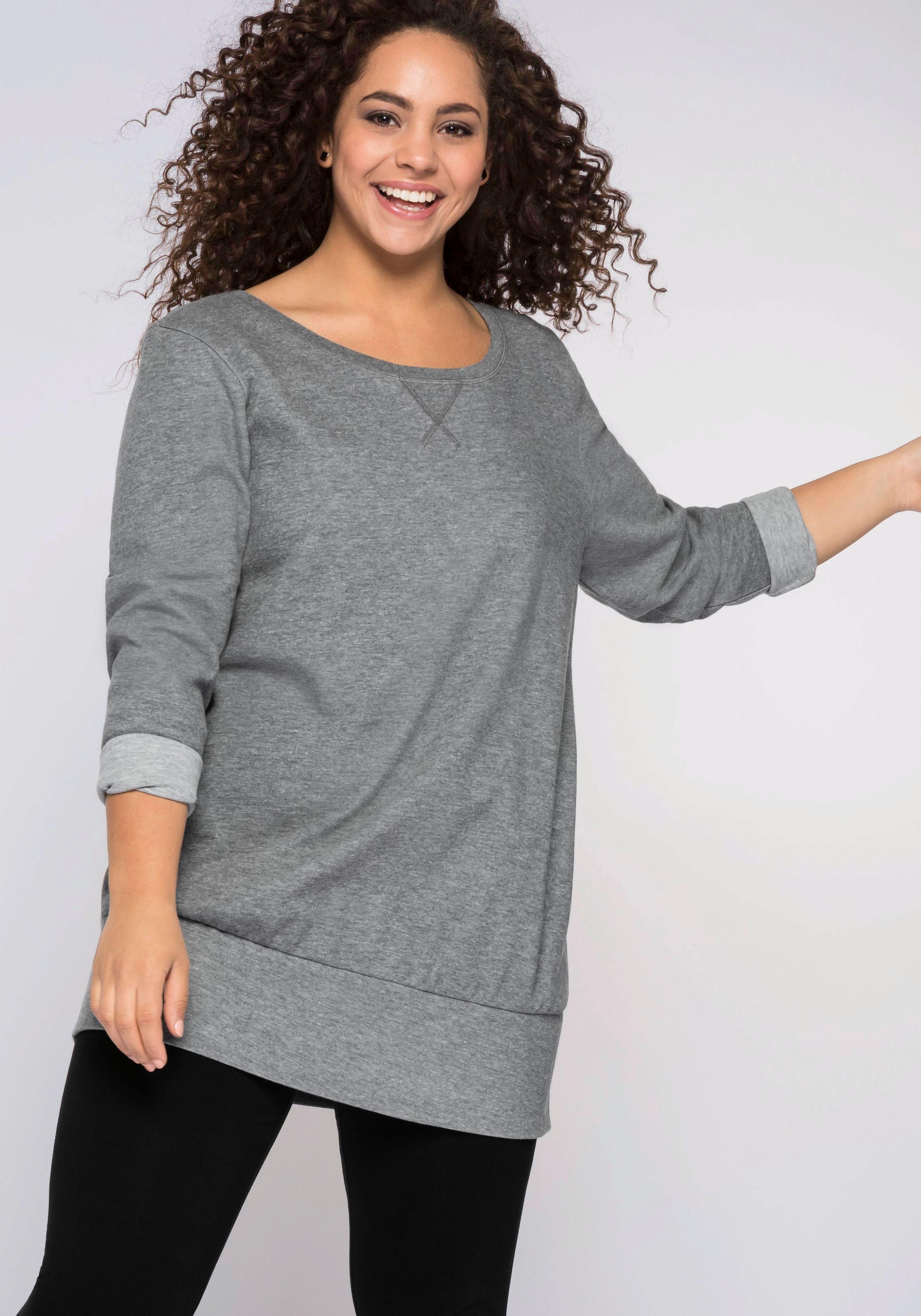Longshirt mit breitem Saumbündchen