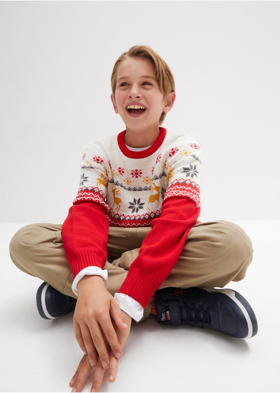 Pull en maille enfant avec motif de Noël
