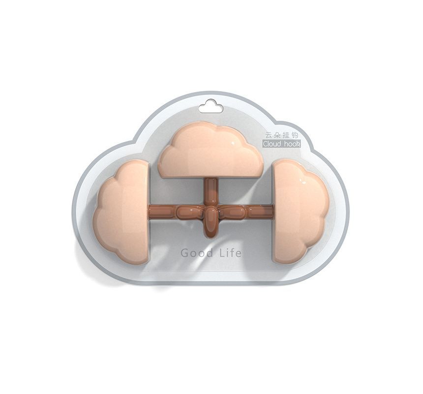 Honeyfluff - Set van 3: Plastic zelfklevende wolkenhaak (verschillende designs)