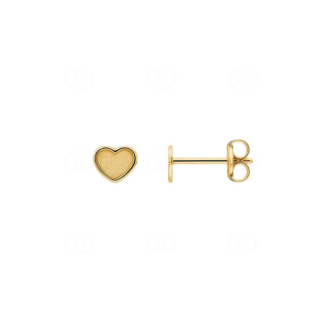 Herzohrstecker 750/18 K Gelbgold