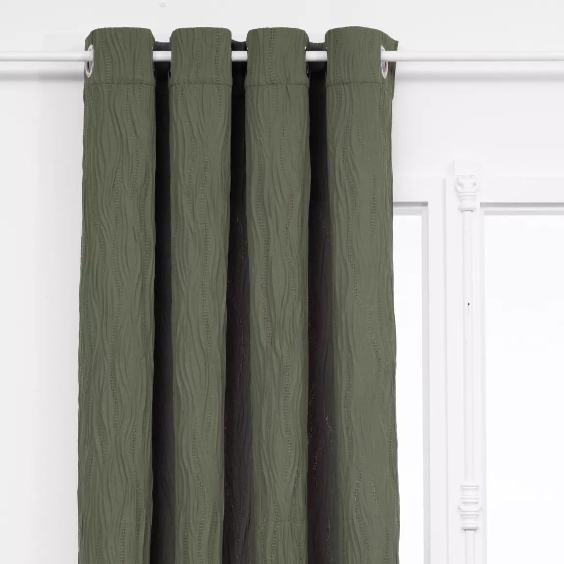 Rideau effet plissé (135 x 260 cm) Maely Vert kaki