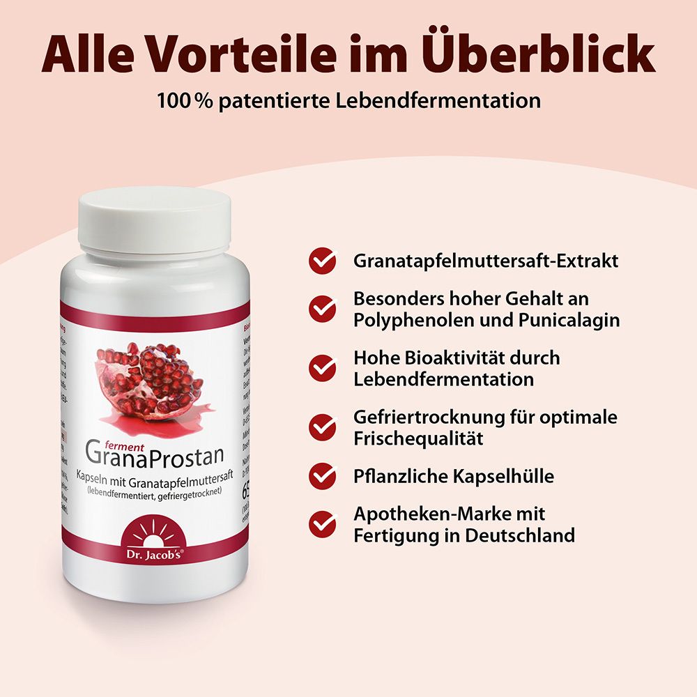 Dr. Jacob's GranaProstan Granatapfelsaft-Extrakt fermentiert Polyphenole