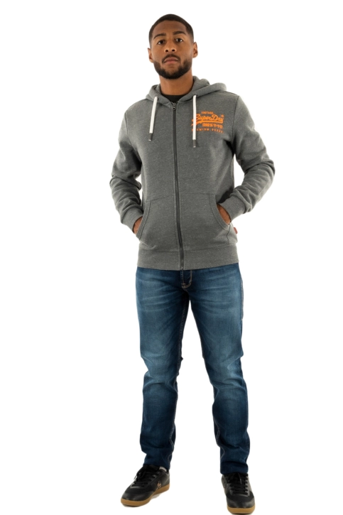 Sweat superdry neon vl graphic 7we storm grey heather
