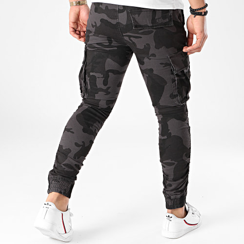 Pantalon Cargo P681 Noir Camo