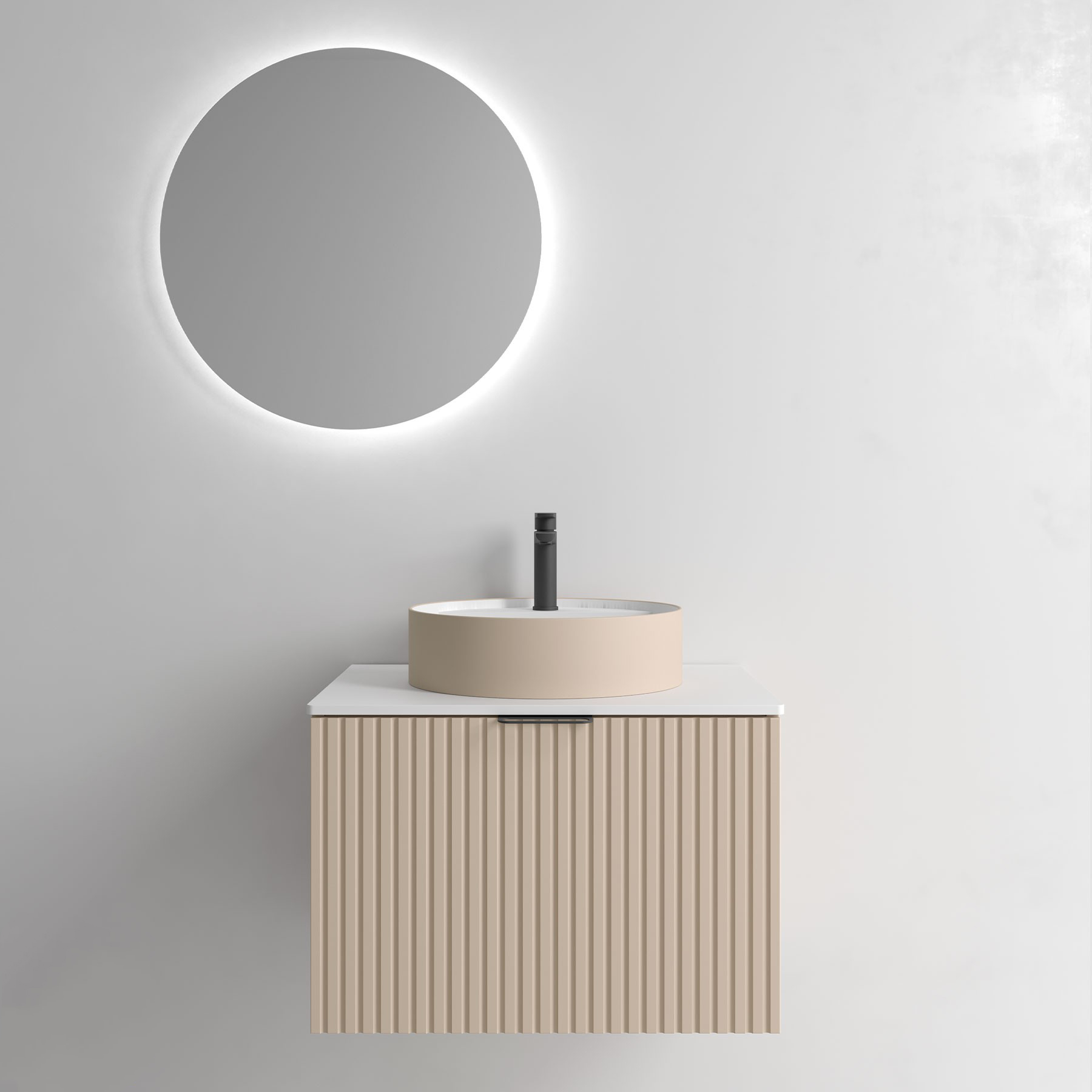 Muebles Raya onderkast ribbelfront 70cm met 1 softclose lade en binnenlade macchiato