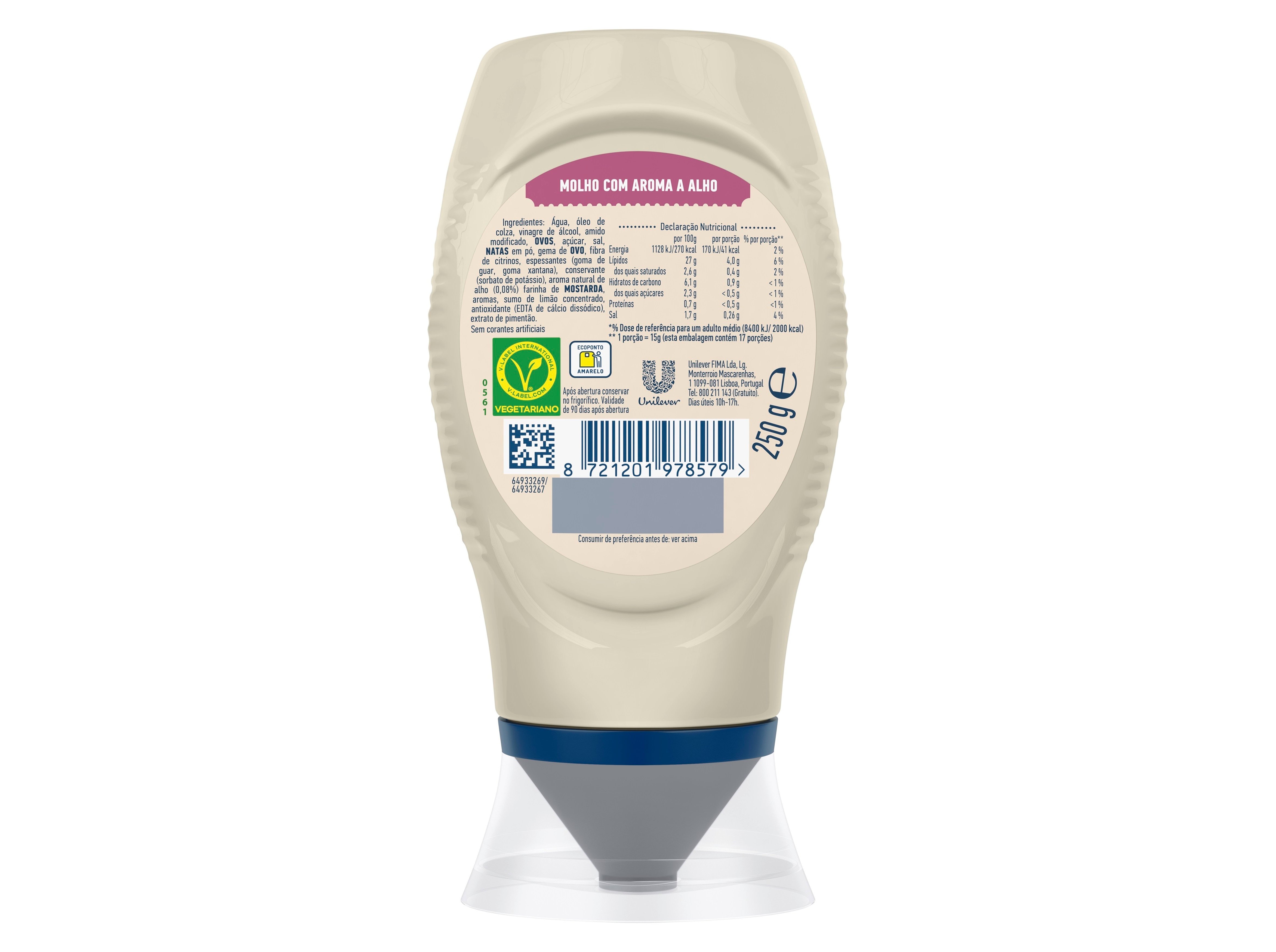 MAIONAISE HELLMANN'S ALHO ASSADO 250G