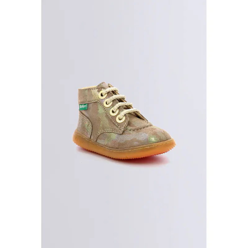 KICKBONZIP KAKI CAMO IRISE BOTTILLONS Cuir Fille