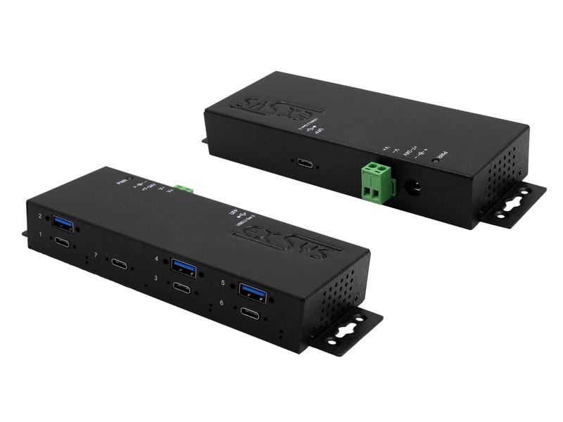 Exsys USB-Hub EX-1237HMVS USB 3.1 Gen. 2 Hub mit 4 USB-C- und 3 USB-A-Anschlüssen