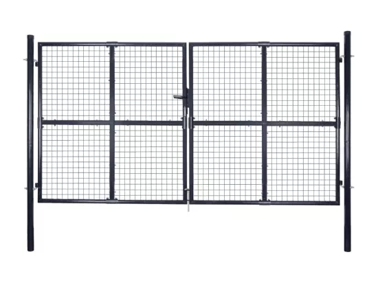 Portail en maille de jardin Acier galvanisé 289x200 cm Gris