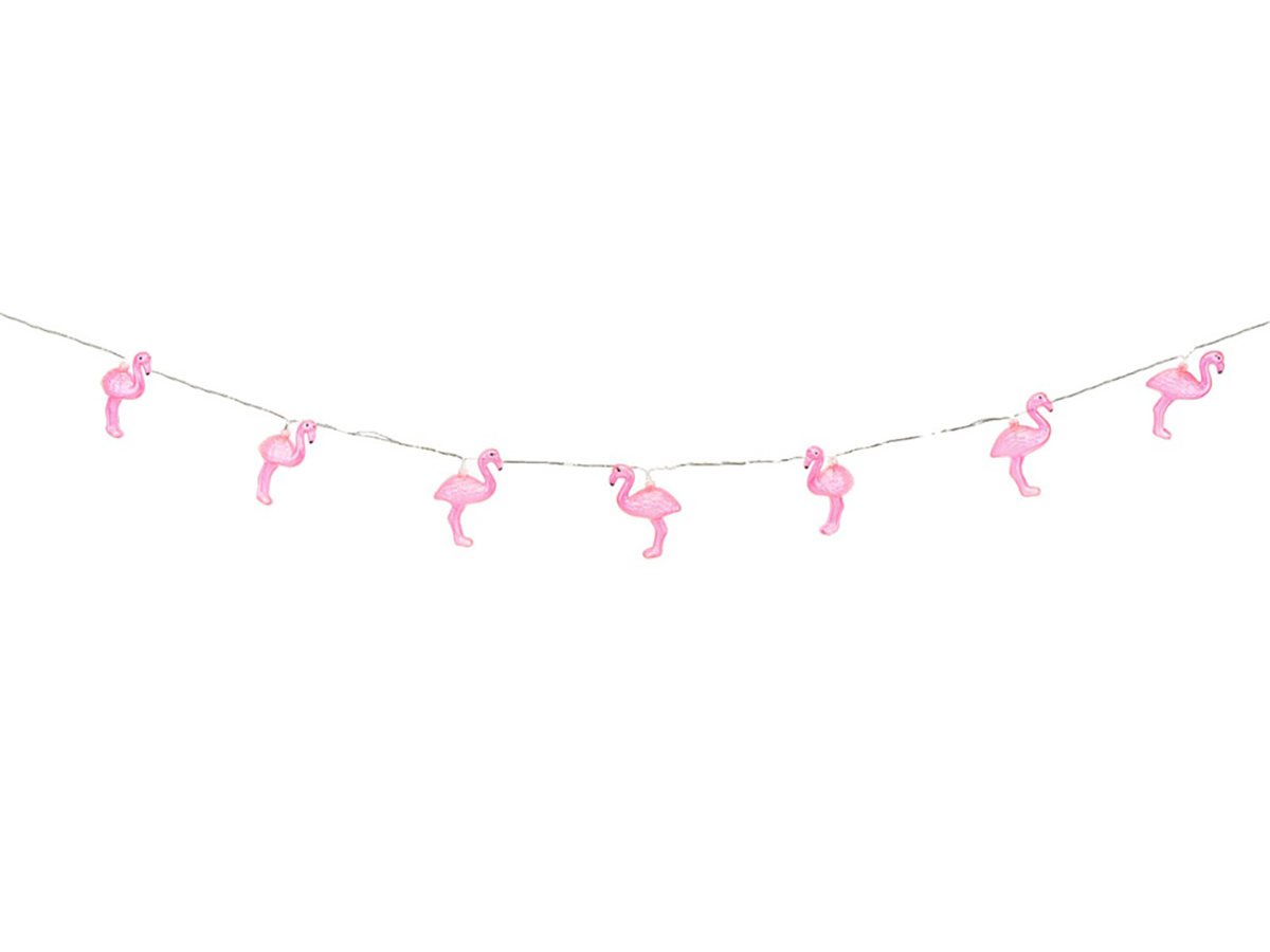 Gardenwize 10 flamingo LED lampjes zonne-energie lichtsnoer