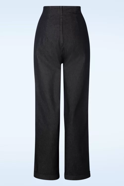 Collectif Clothing Kiki-Lea high waisted jeans in zwart