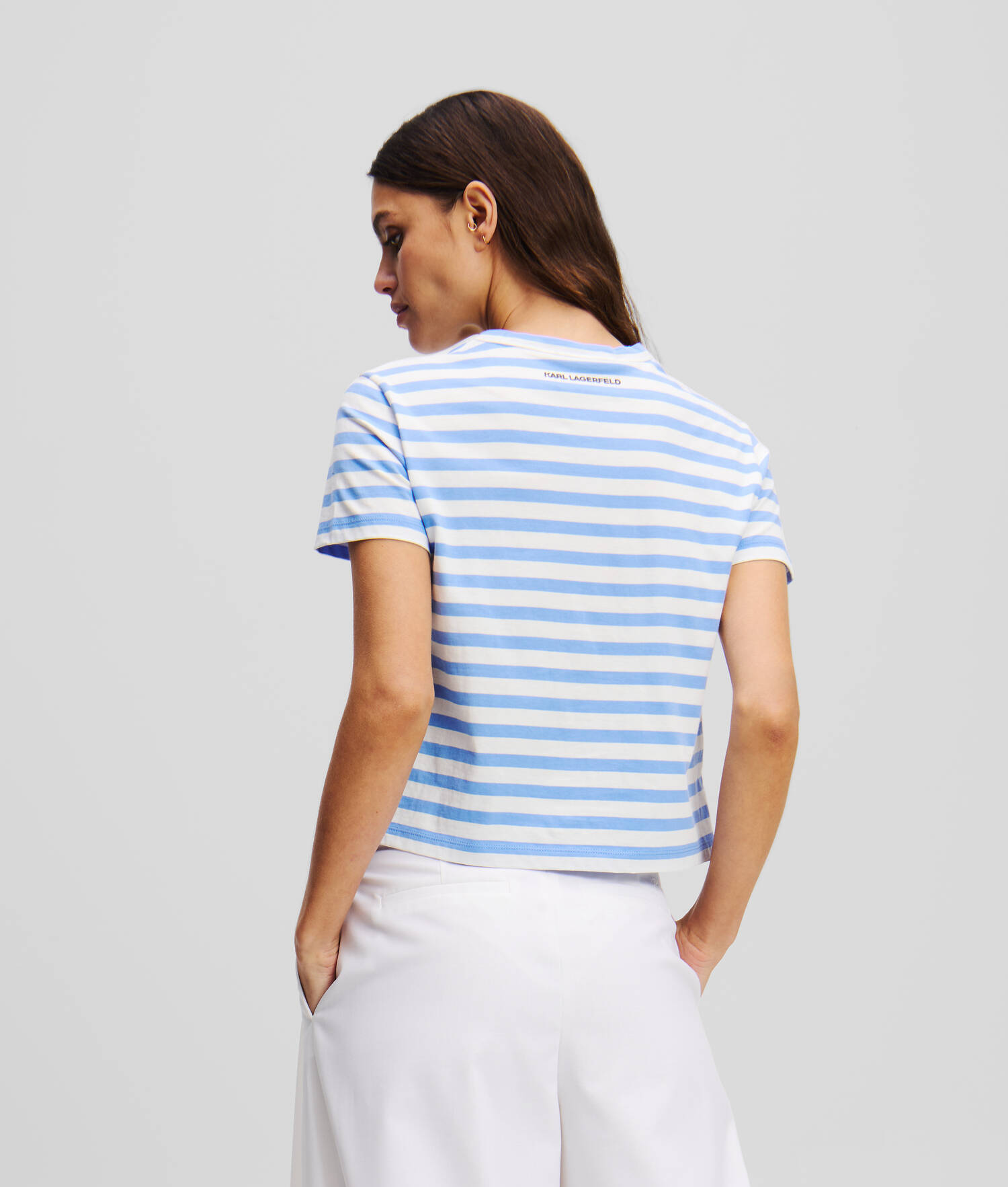 T-SHIRT BOXY À RAYURES IKON - Rayure ultra-marine-crème