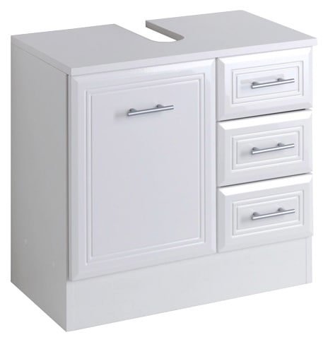 welltime Waschbeckenunterschrank »Neapel« Breite 60 cm, mit Hochglanzfronten und eleganter Fräsung