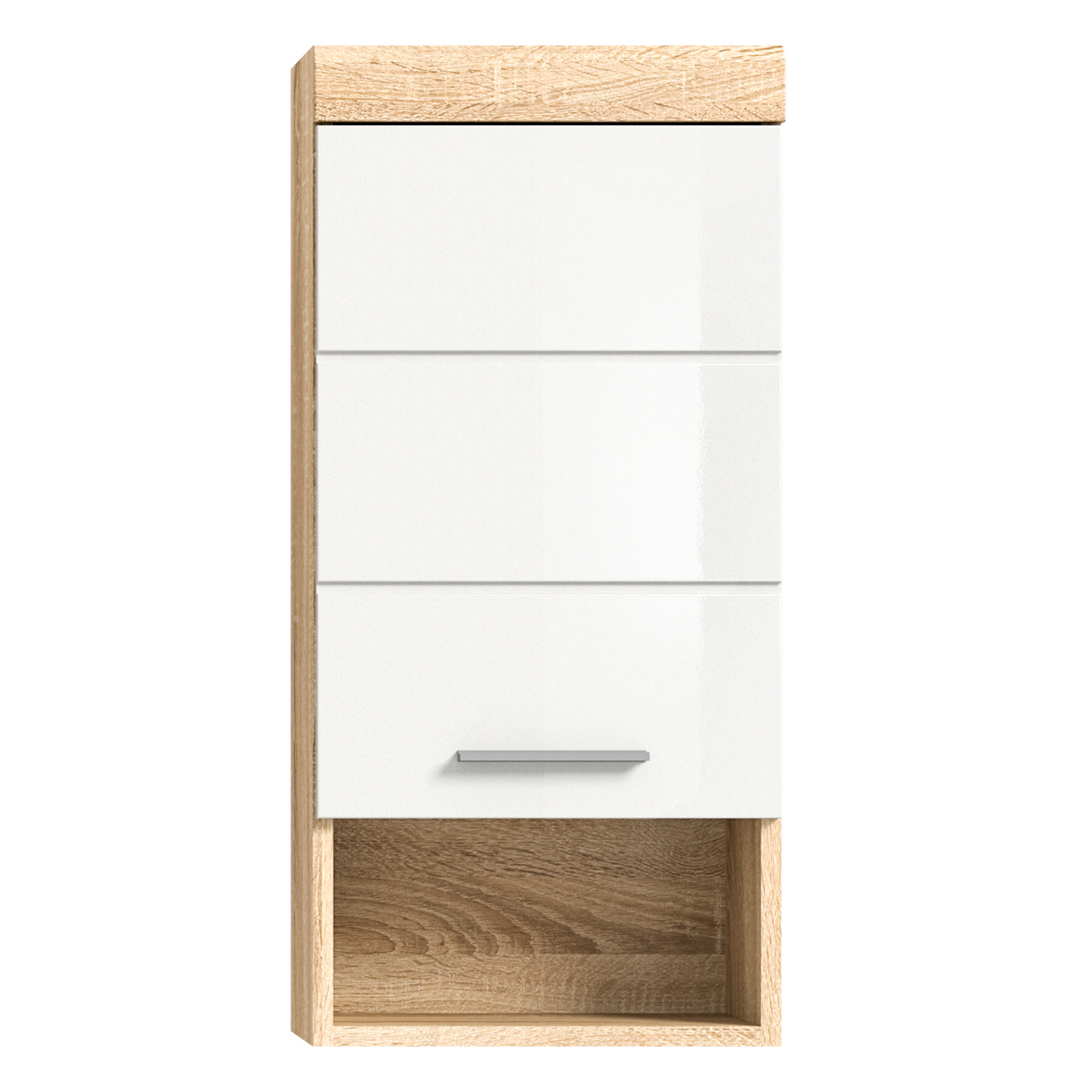 Hängeschrank LAMBADA - Sonoma Eiche-weiß Hochglanz - 37 cm