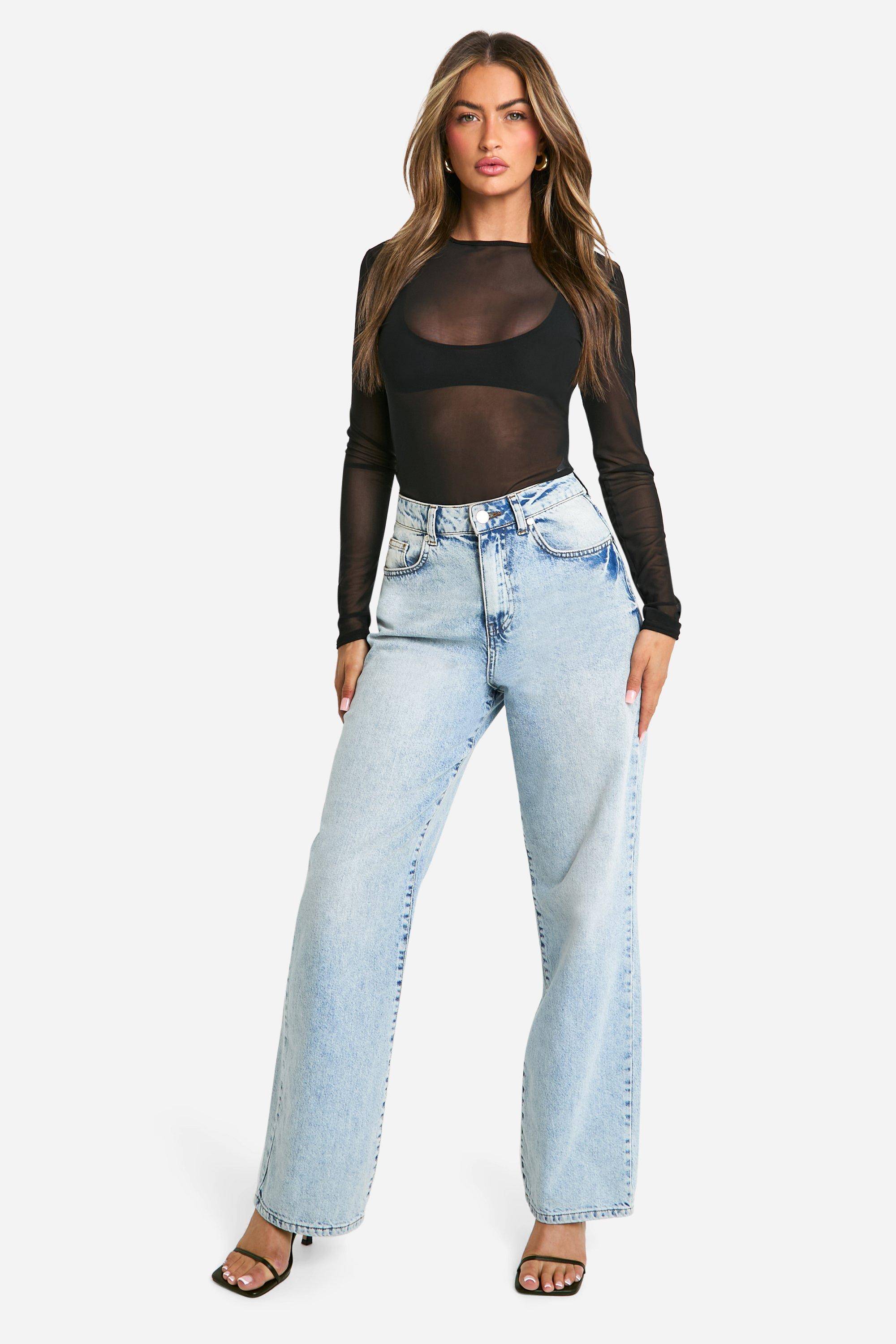 boohoo Body basique en mesh à manches longues