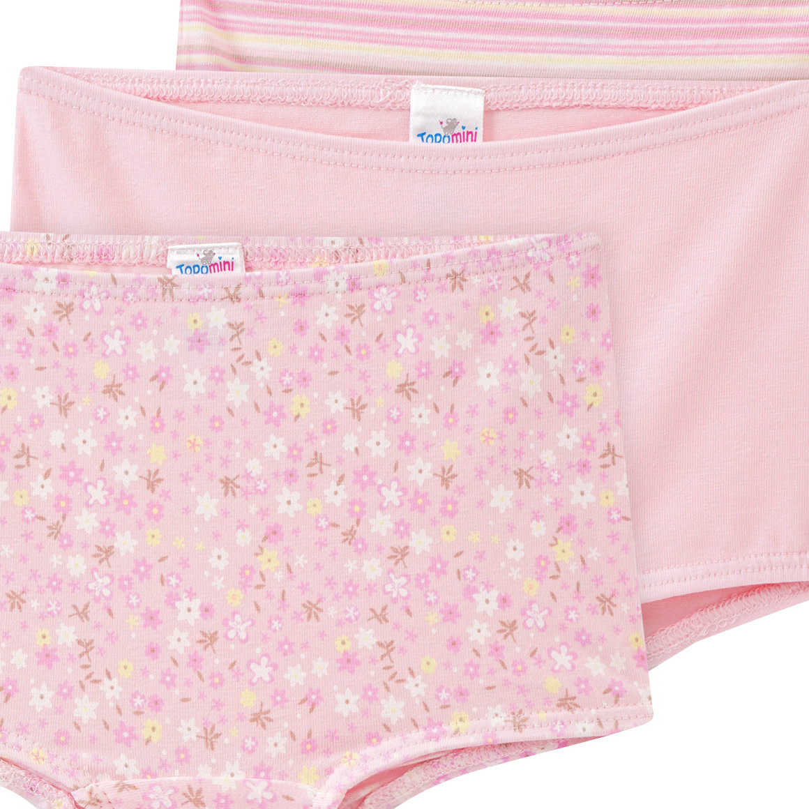 Topomini 3 Baby Pantys mit Bio-Baumwolle rosa / hellgelb