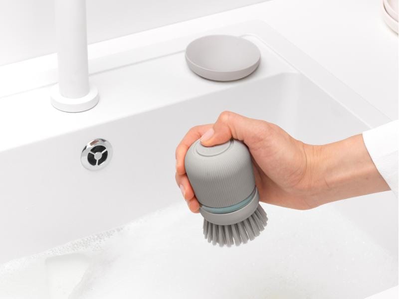 Brabantia Spülbürste mit Seifenspender Grau Spülbürste mit integriertem Seifenspender
