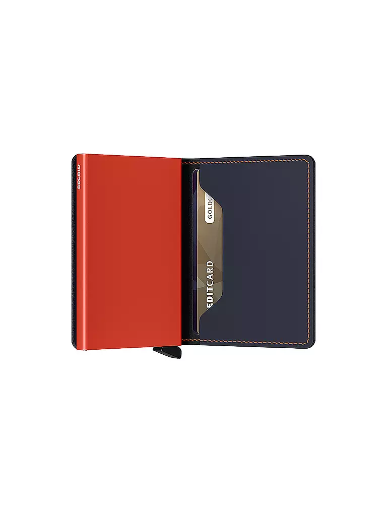 SECRID Geldbörse SLIMWALLET MATTE Nightblue & Orange dunkelblau