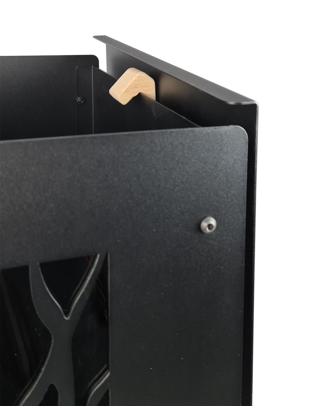 Poignée bois pour le stockage de granulés de bois Granulebox