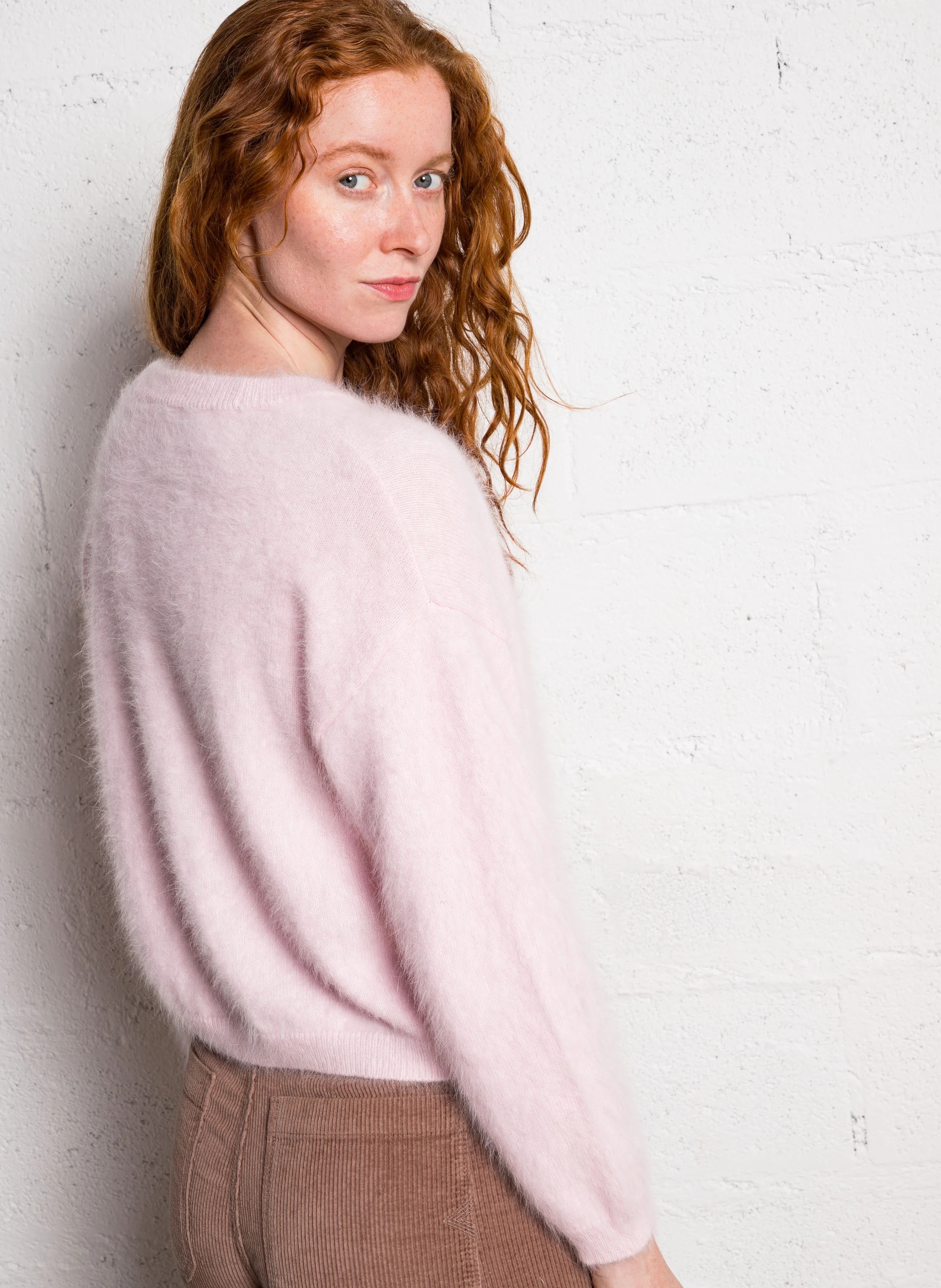 GUSTAVIA - Cardigan col V en laine mélangée | Rose