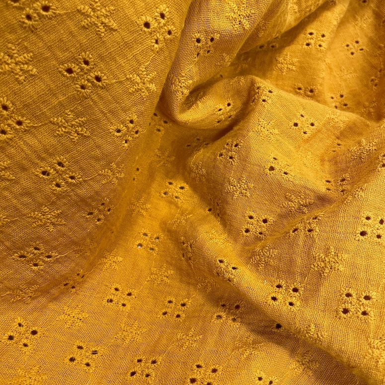 Petite Barrette Mini Bonbon Gaze Dentelle Ocre