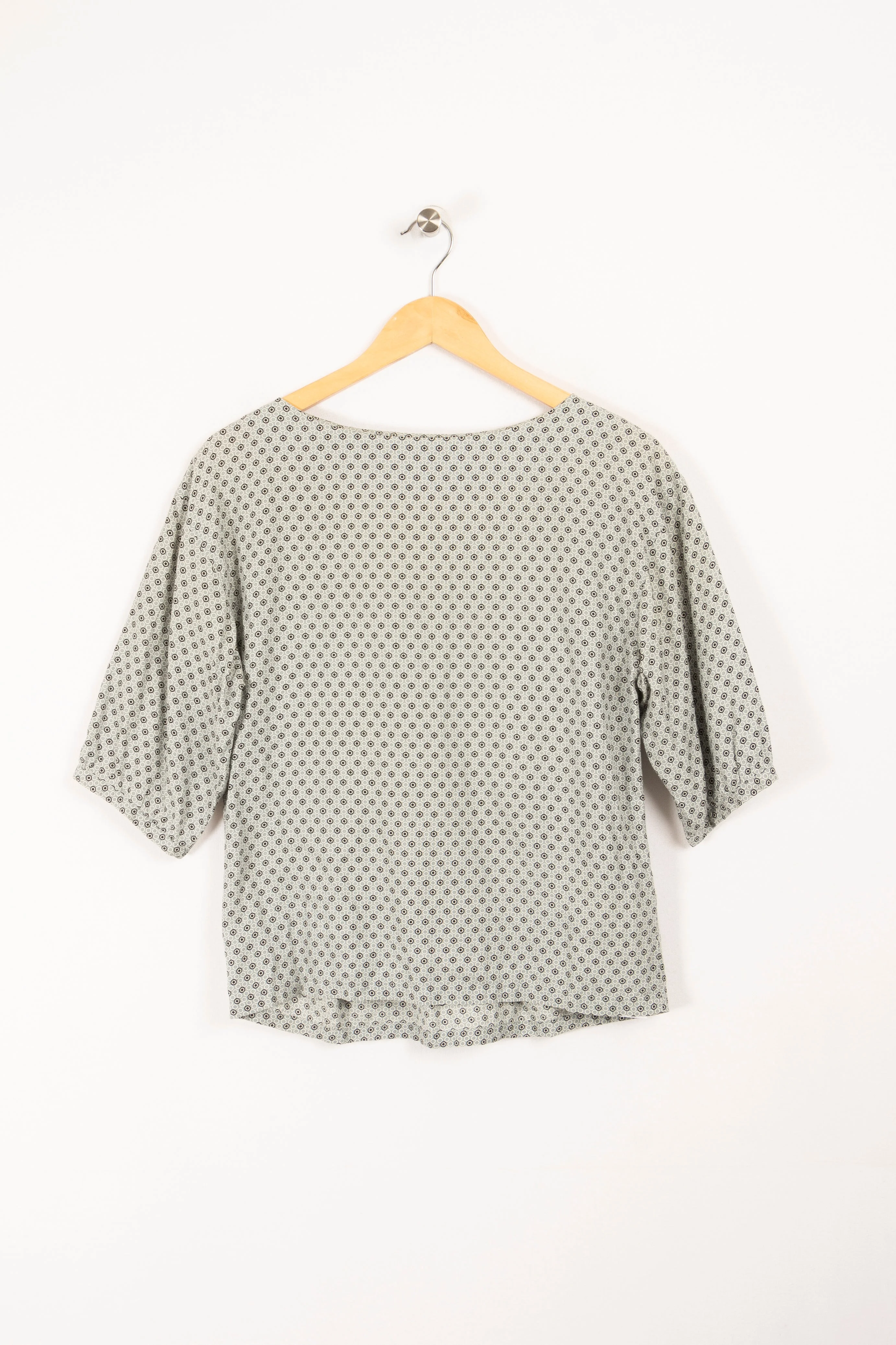 Blouse bleue à petits motifs circulaires | Bleu