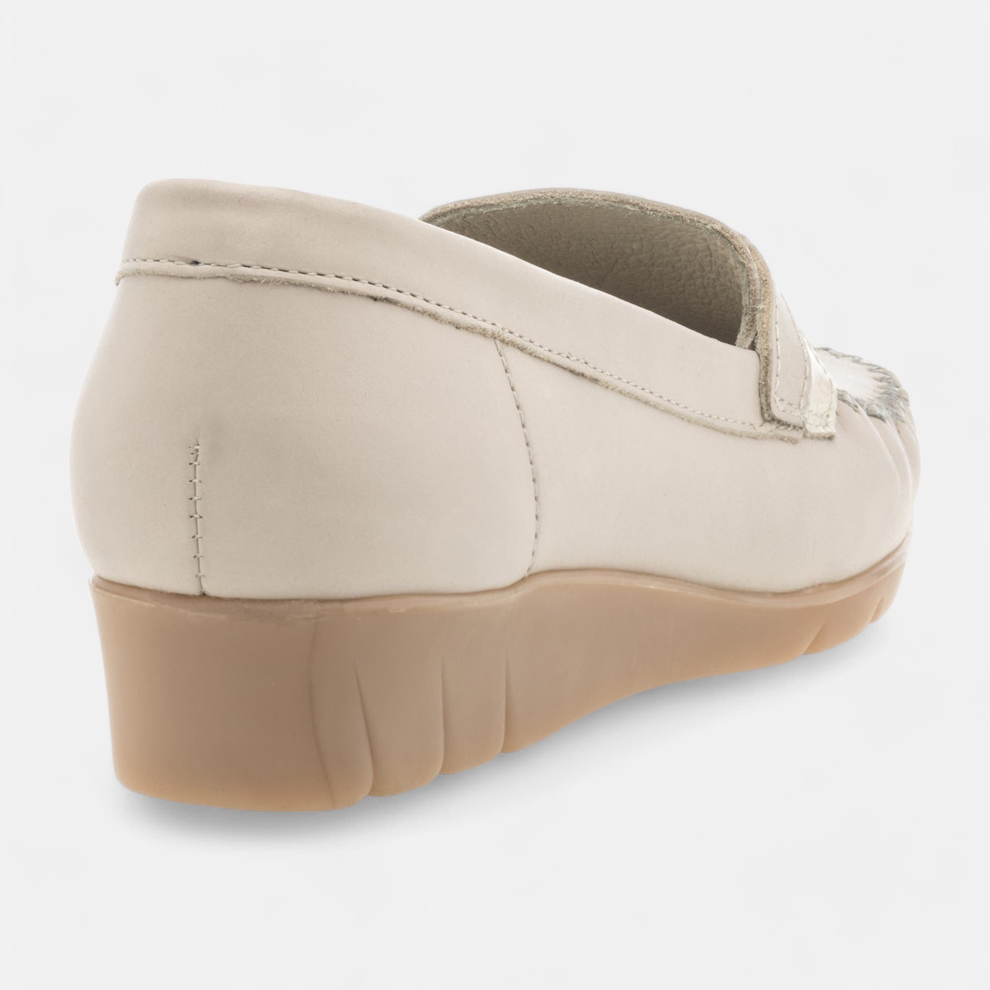Mocassins pieds sensibles Femme en cuir beige