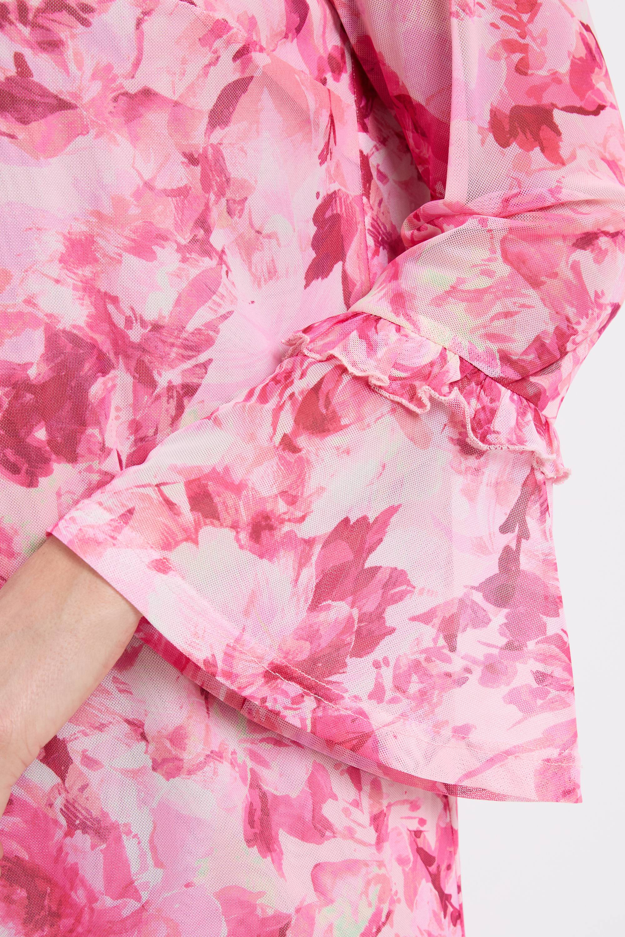 Wallis Robe Droite À Superposition De Tulle Floral Et Manches À Volants