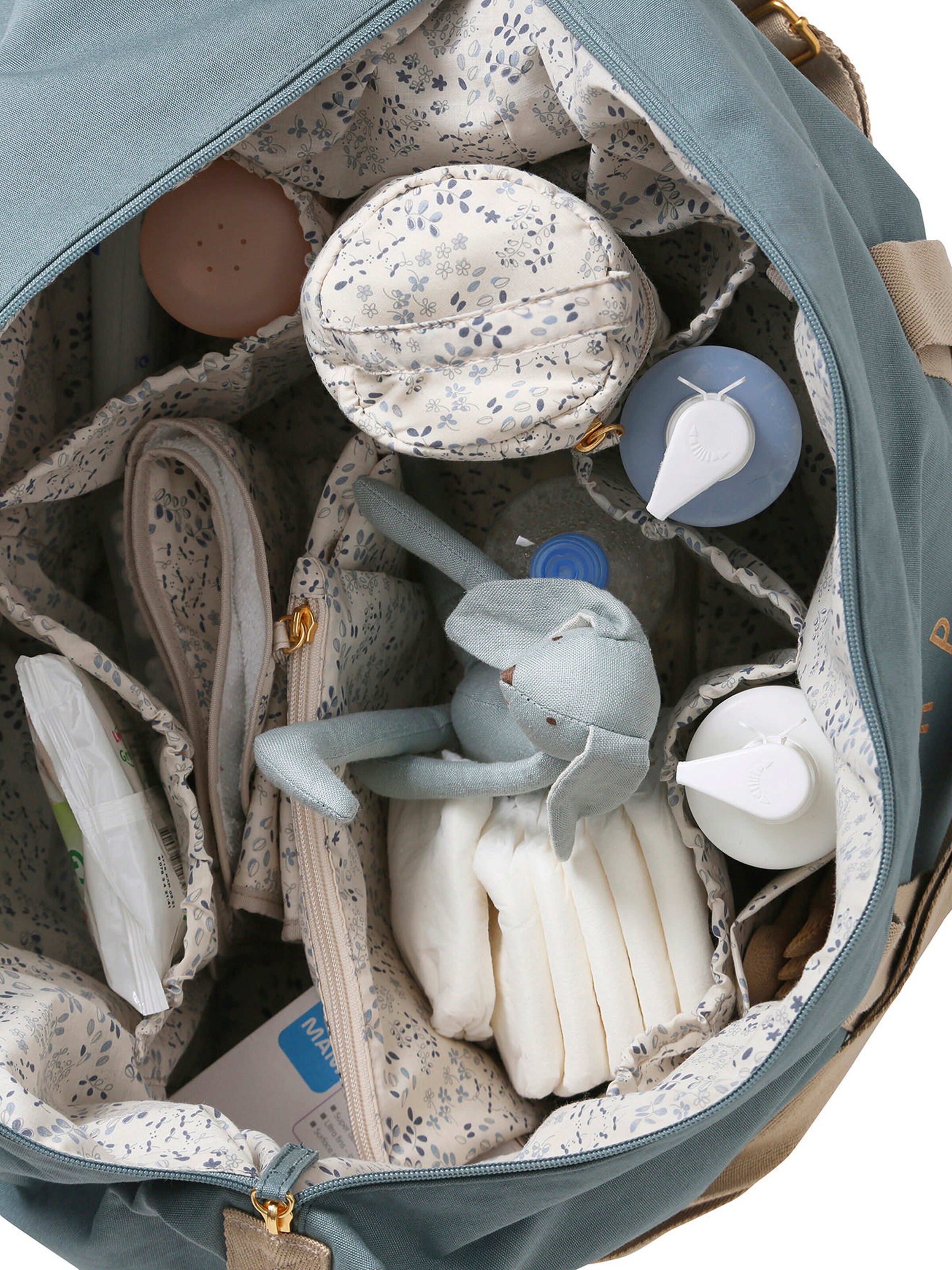 Vertbaudet Weekender Wickeltasche MALAGA aqua/happy family