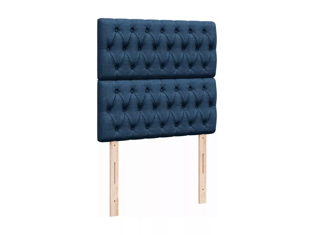 Sommier à lattes de lit avec matelas Bleu 90x190 cm Tissu