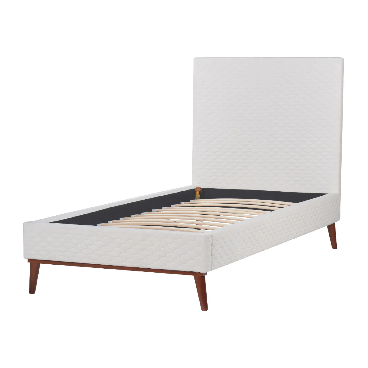 BELIANI Lit BAYONNE 90x200 - Blanc cassé