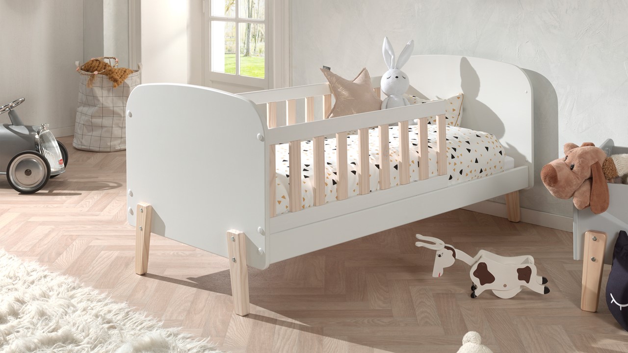 Peuterbed Kiddy met bedlade wit