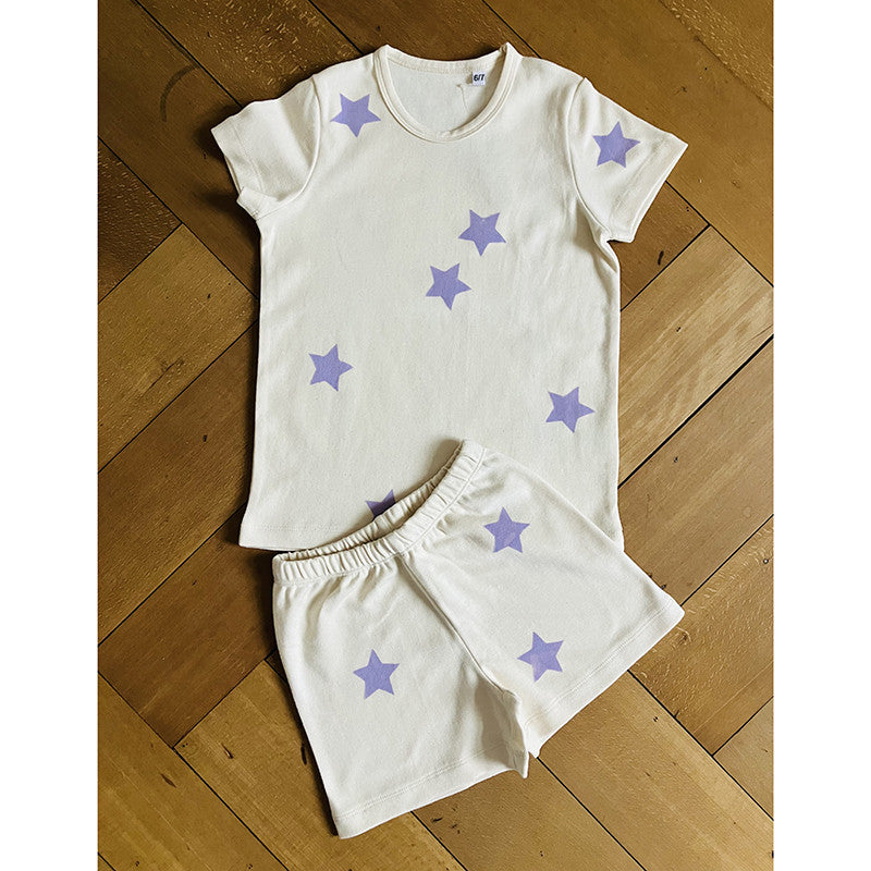 Pyjama kurzarm lila